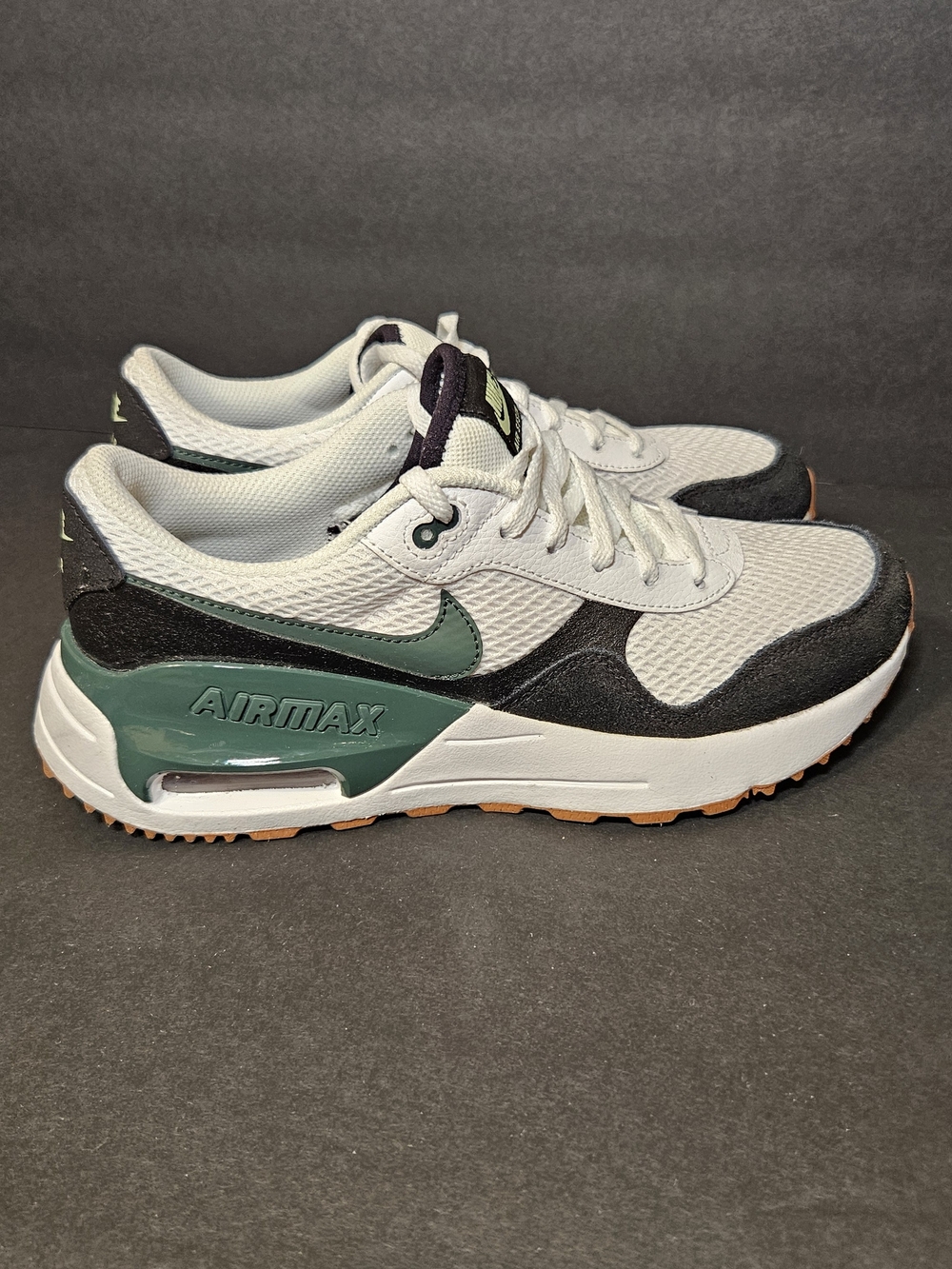 Nike Air Max YOUTH White, Black & Green Sneakers
